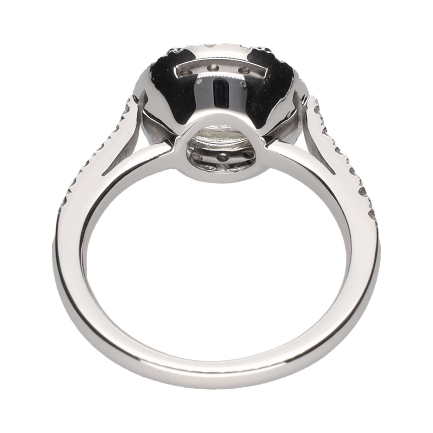 Sortija solitario en oro blanco con diamantes naturales. Central 2,02 ct.