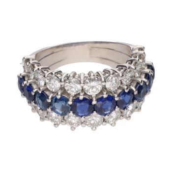 ANILLOS / SORTIJAS<BR>SORTIJA ORO BLANCO CON ZAFIROS Y BRILL... · ref.: (NMXM)