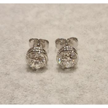PENDIENTES<BR>PENDIENTES DORMILONAS EN ORO BLANCO Y ... · ref.: PRESENTA CERTIFICADO...