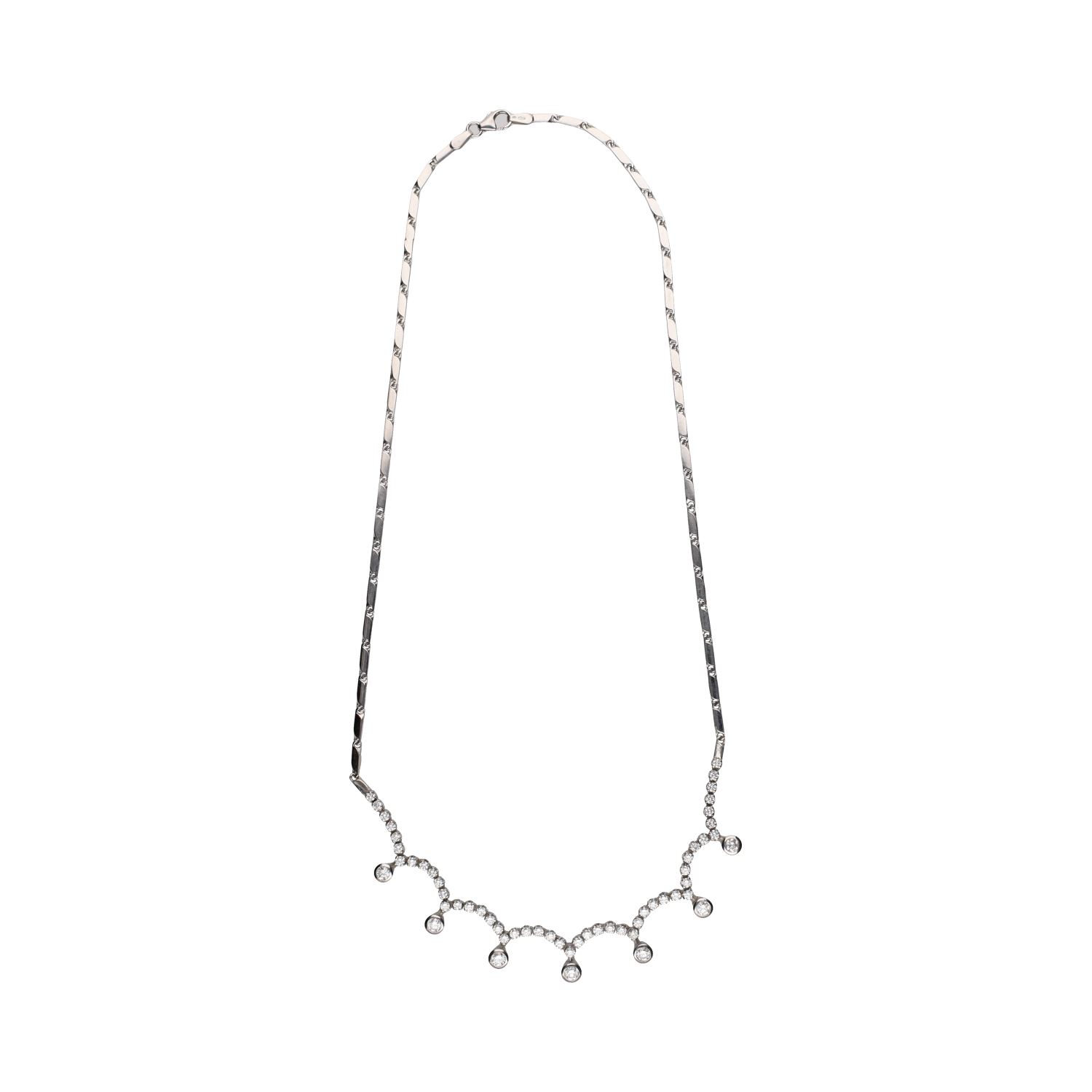 Collar en oro blanco y brillantes.