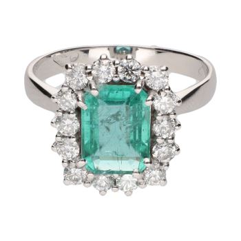 ANILLOS / SORTIJAS<BR>SORTIJA EN ORO BLANCO CON ESMERALDA Y ... · ref.: PRESENTA CERTIFICADO...