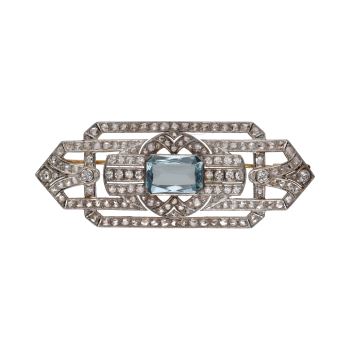 BROCHES / ALFILERES<BR>BROCHE ANTIGUO EN ORO AMARILLO Y ORO B... · ref.: (AMXM)