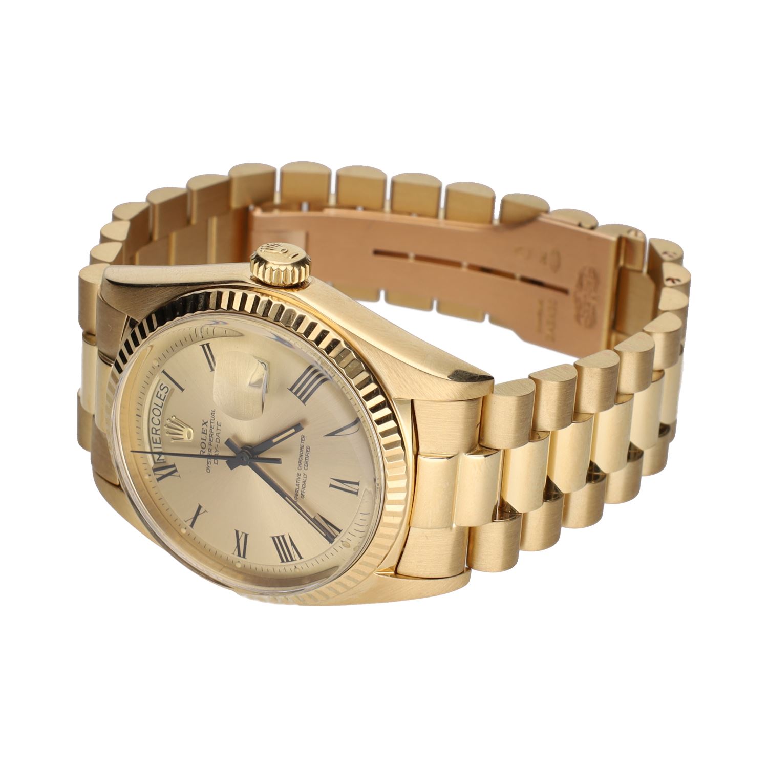 Day-date oro amarillo president plexi.    