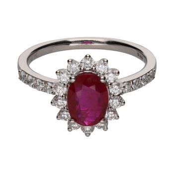 ANILLOS / SORTIJAS<BR>SORTIJA EN ORO BLANCO CON RUBÍ Y BRILL... · ref.: PRESENTA CERTIFICADO...