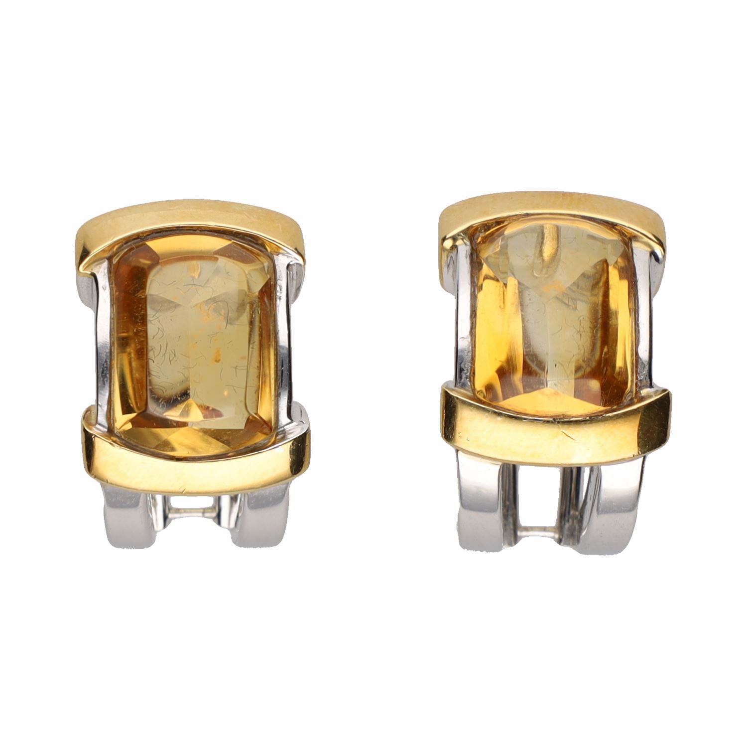 Pendientes damiani en oro amarillo y oro blanco con citrinos.