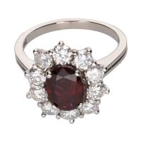 ANILLOS / SORTIJAS<BR>SORTIJA EN ORO BLANCO RUBÍ CENTRAL ORL...