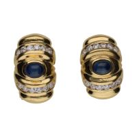 PENDIENTES<BR>PENDIENTES EN ORO AMARILLO CON ZAFIROS...