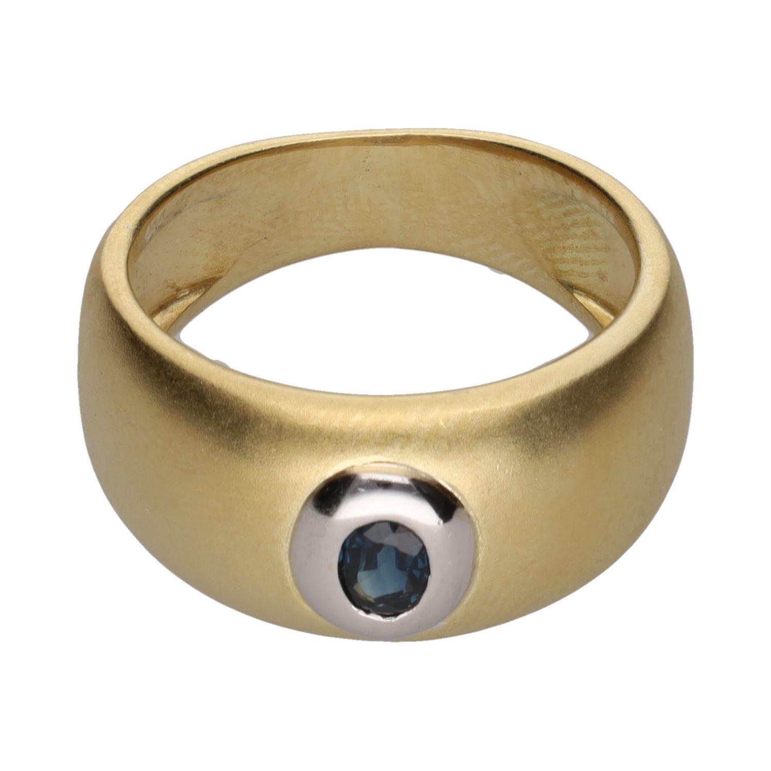 Sortija en oro amarillo con un zafiro. Talla 11.