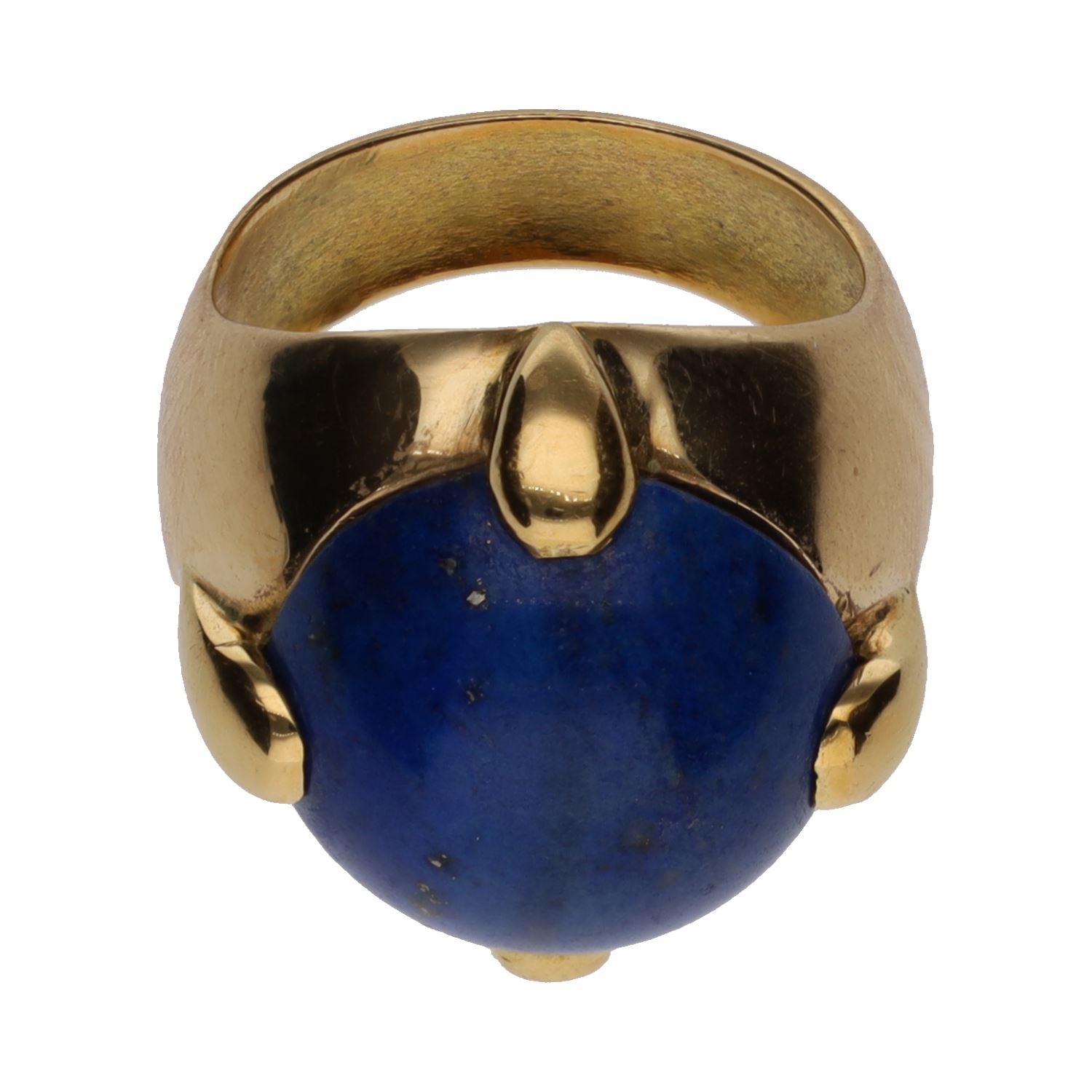Sortija en oro amarillo con lapislázuli. Talla 13.