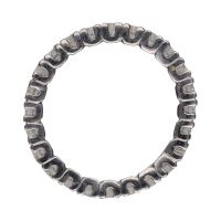 Alianza catalana en oro blanco con brillantes. Talla 11.