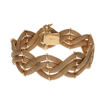 PULSERAS<BR>PULSERA EN ORO AMARILLO EN FORMA DE TR... · ref.: (NMXM)