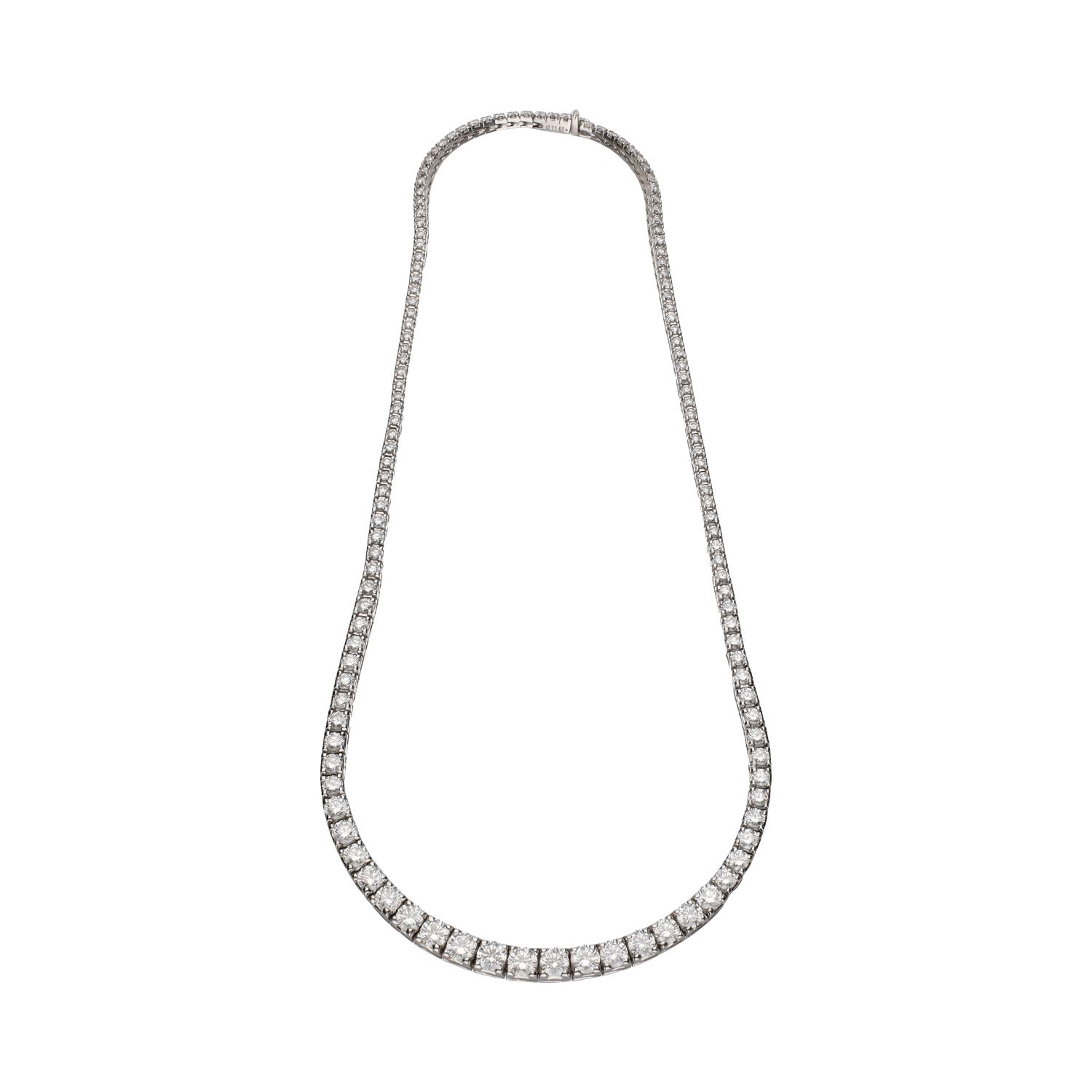 Collar riviere en oro blanco y brillantes.