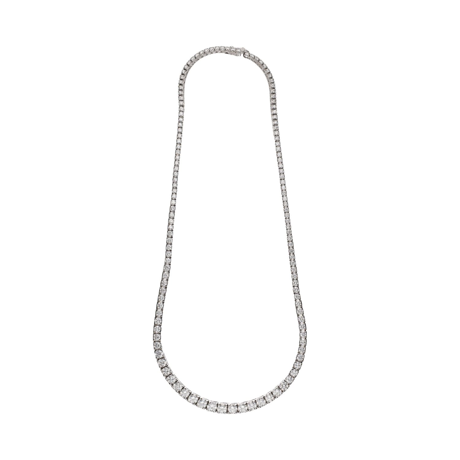 Collar riviere en oro blanco y brillantes.