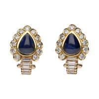 PENDIENTES<BR>PENDIENTES EN ORO AMARILLO CON ZAFIROS...