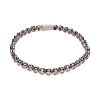 PULSERAS<BR>PULSERA RIVIERE EN ORO BLANCO CON BRIL... · ref.: PRESENTA CERTIFICADO...