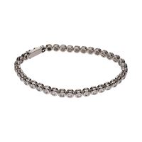 Pulsera riviere en oro blanco con brillantes en chatón.