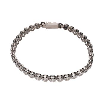 PULSERAS<BR>PULSERA RIVIERE EN ORO BLANCO CON BRIL... · ref.: PRESENTA CERTIFICADO...