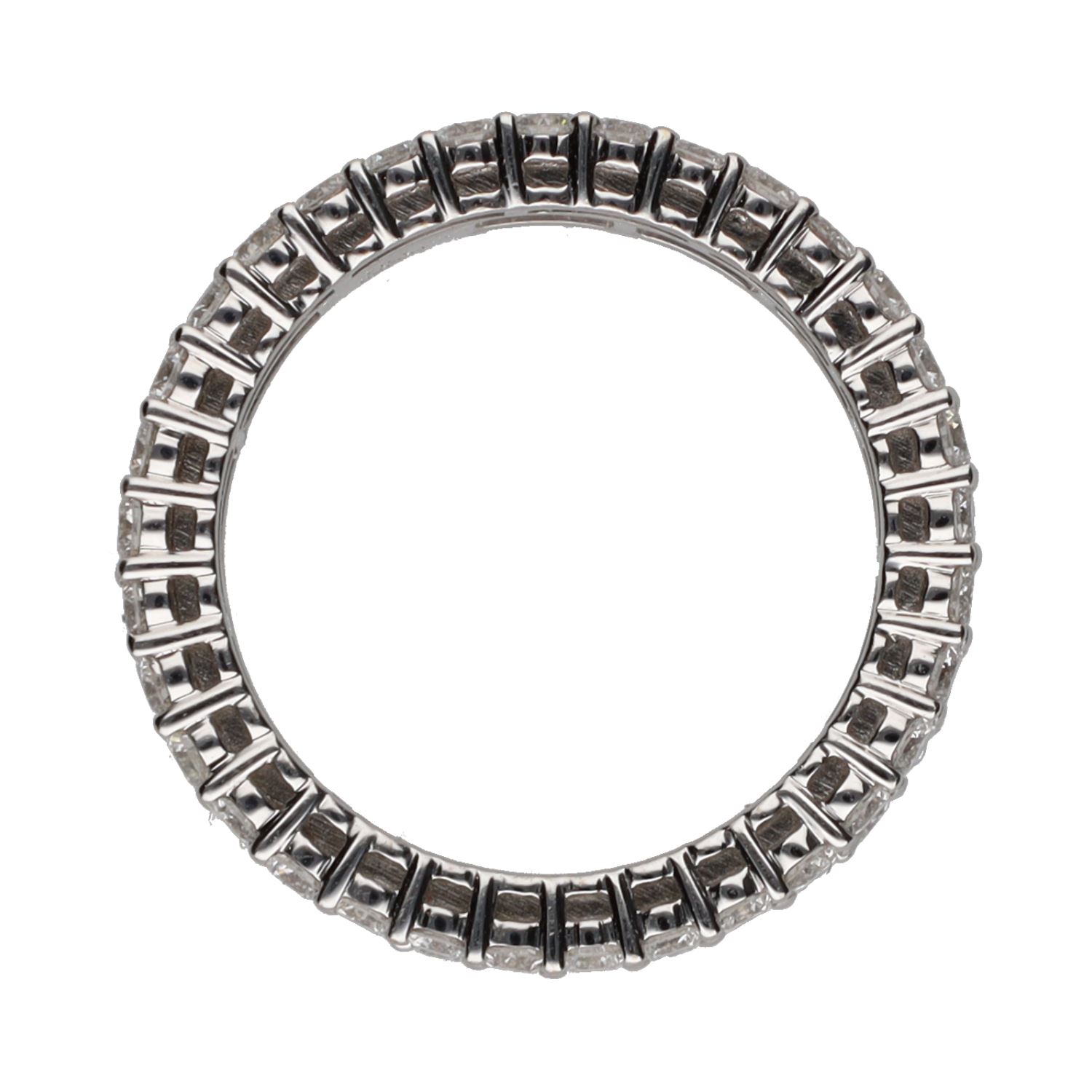 Sortija alianza eternity en oro blanco con brillantes. Talla 12.