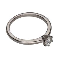 Sortija solitario en oro blanco con brillante.