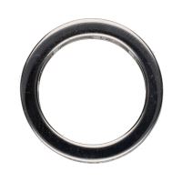 Sortija alianza infinity en oro blanco con baguettes. Talla 11.