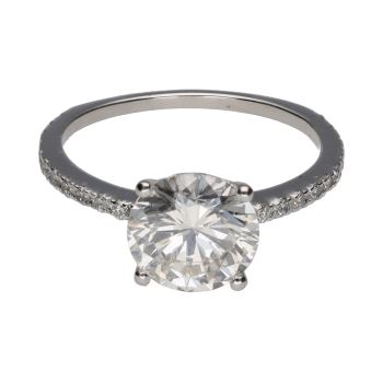 ANILLOS / SORTIJAS<BR>SOLITARIO EN ORO BLANCO CON BRILLANTES... · ref.: PRESENTA CERTIFICADO...