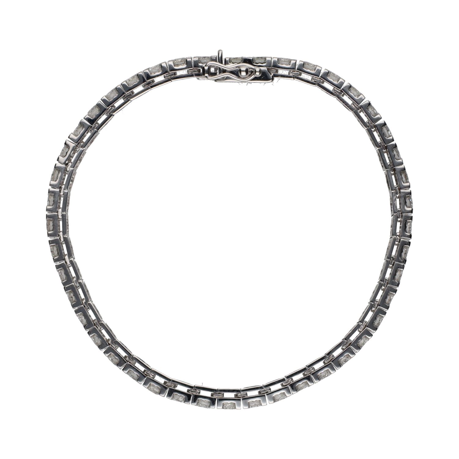 Pulsera riviere en oro blanco con brillantes.