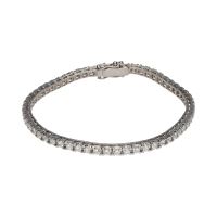 PULSERAS<BR>PULSERA RIVIERE EN ORO BLANCO CON BRIL...