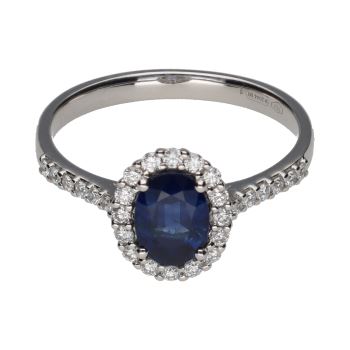 ANILLOS / SORTIJAS<BR>SORTIJA EN ORO BLANCO CON ZAFIRO CENTR... · ref.: PRESENTA CERTIFICADO...