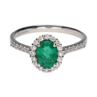 ANILLOS / SORTIJAS<BR>SORTIJA EN ORO BLANCO CON ESMERALDA CE...