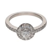 ANILLOS / SORTIJAS<BR>SORTIJA SOLITARIO EN ORO BLANCO CON BR...