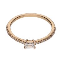 ANILLOS / SORTIJAS<BR>SORTIJA SOLITARIO EN ORO ROSA CON DIAM...