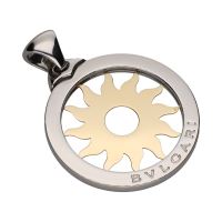 COLGANTES<BR>COLGANTE SOL DE BULGARI EN ACERO Y ORO...
