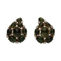 PENDIENTES<BR>PENDIENTES EN ORO AMARILLO CON CUARZOS...