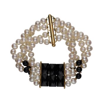 PULSERAS<BR>PULSERA DE CUATRO FILAS DE PERLAS Y ÓN... · ref.: (AIM)