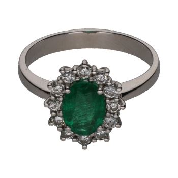 ANILLOS / SORTIJAS<BR>SORTIJA EN ORO BLANCO CON ESMERALDA Y ... · ref.: PRESENTA CERTIFICADO...