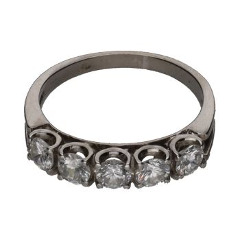 ANILLOS / SORTIJAS<BR>SORTIJA CINQUILLO EN ORO BLANCO CON BR... · ref.: PRESENTA CERTIFICADO...