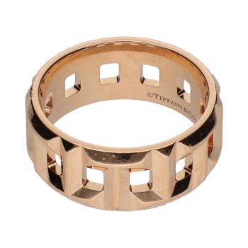 ANILLOS / SORTIJAS<BR>SORTIJA T DE TIFFANY & CO. EN ORO ROSA... · ref.: (LNA)