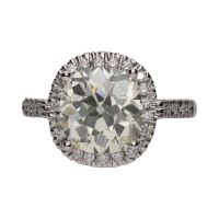 Sortija en platino con brillantes. Talla 12.