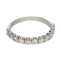 ANILLOS / SORTIJAS<BR>SORTIJA CINTILLO EN ORO BLANCO CON BRI...