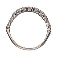 Sortija cintillo en oro blanco con brillantes. Talla 17.