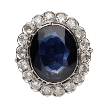 ANILLOS / SORTIJAS<BR>SORTIJA ANTIGUA EN ORO BLANCO CON CRIS... · ref.: (IMX)