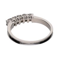 Sortija cinquillo en oro blanco con brillantes. Talla 16.