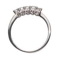 Sortija cinquillo en oro blanco con brillantes. Talla 16.