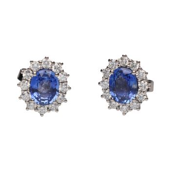 PENDIENTES<BR>PENDIENTES EN ORO BLANCO CON ZAFIROS Y... · ref.: PRESENTA CERTIFICADO...