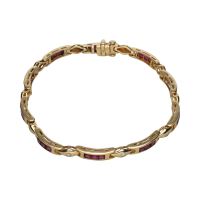 PULSERAS<BR>PULSERA EN ORO AMARILLO CON RUBÍES Y B...