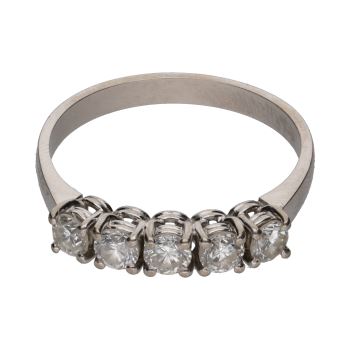 ANILLOS / SORTIJAS<BR>SORTIJA CINQUILLO EN ORO BLANCO Y BRIL... · ref.: PRESENTA CERTIFICADO...