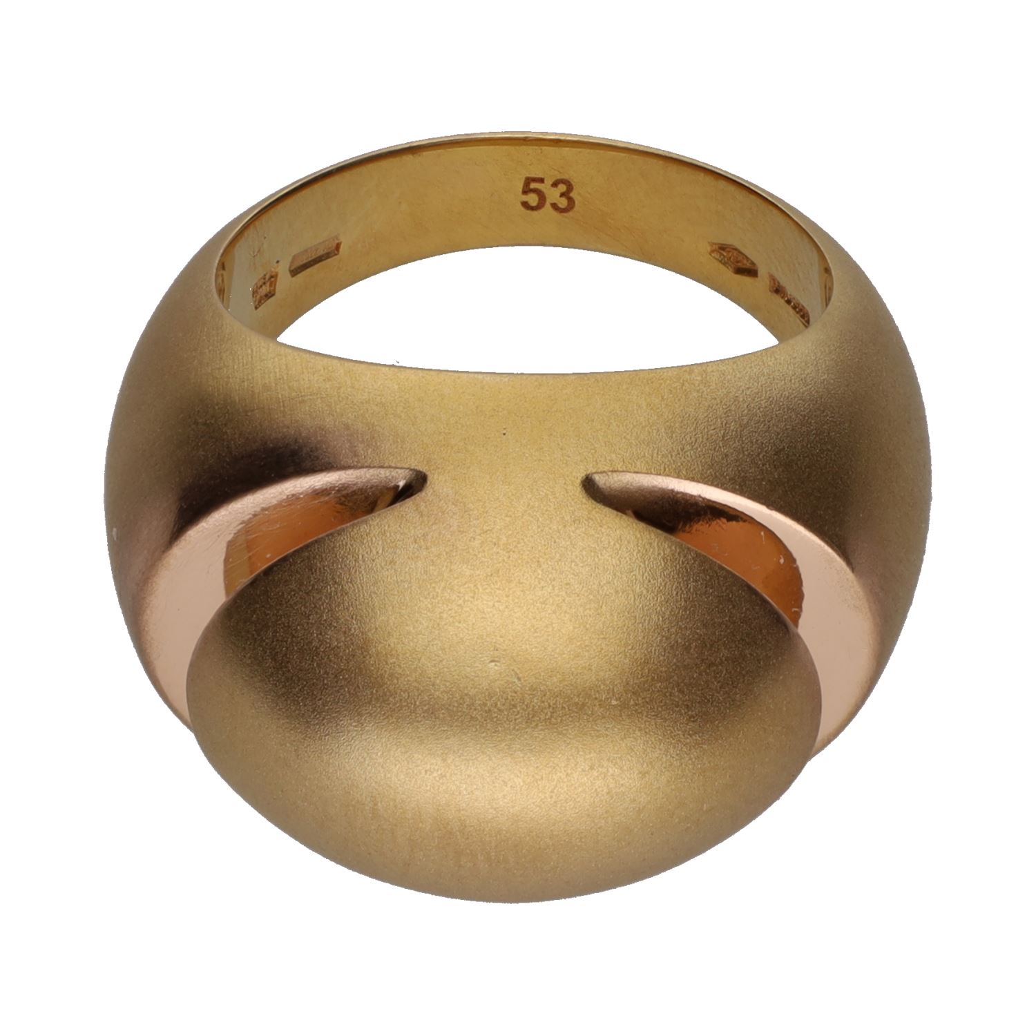 Sortija bulgari cabochon oro amarillo mate. Talla 53.