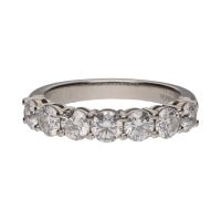 Sortija cintillo tiffany en platino y brillantes. Talla 6.