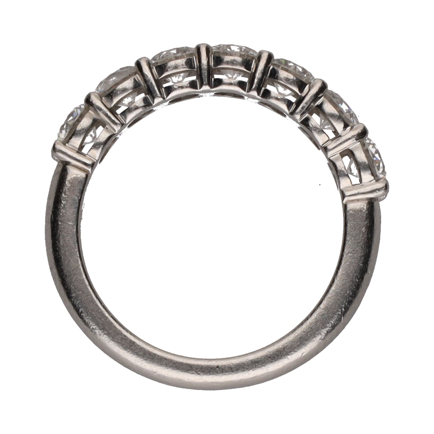 Sortija cintillo tiffany en platino y brillantes. Talla 6.