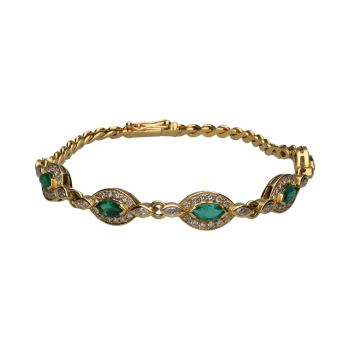 PULSERAS<BR>PULSERA EN ORO AMARILLO CON ESMERALDAS... · ref.: PRESENTA CERTIFICADO...